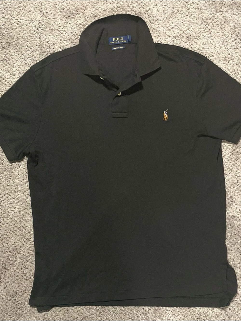 Polo Ralph Lauren Pima Soft Touch Polo Shirt Black Medium M Embroidered Pony